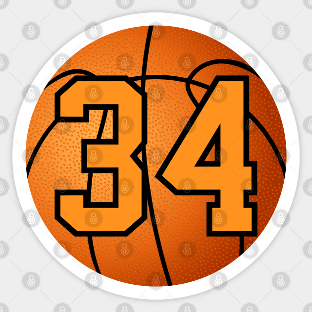 Basketball Number 34 Basketball Number 34 Sticker TeePublic